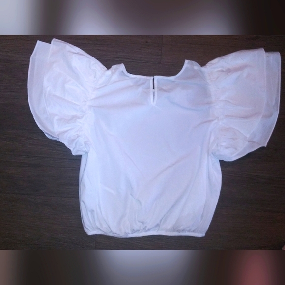 Pull&Bear women's white Crop-top - Picture 3 of 7